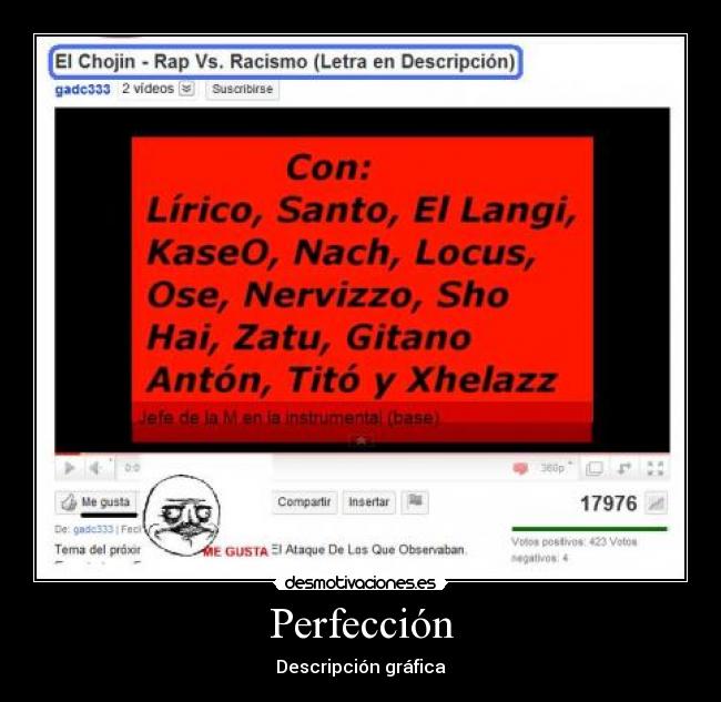 Perfección - Descripción gráfica