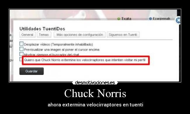 Chuck Norris - ahora extermina velocirraptores en tuenti
