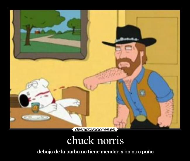 chuck norris - debajo de la barba no tiene mendon sino otro puño