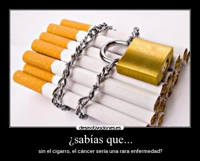 ¿sabías que... - sin el cigarro, el cáncer sería una rara enfermedad?