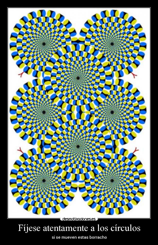 Fíjese atentamente a los círculos - si se mueven estas borracho