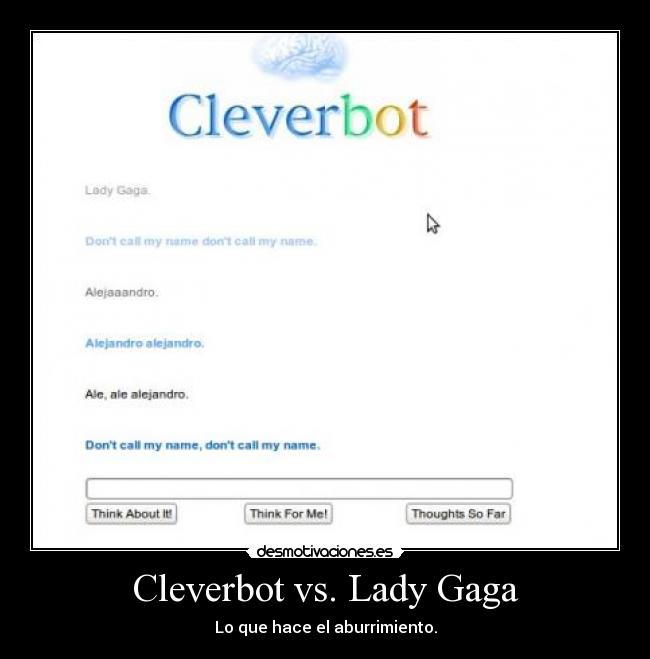 Cleverbot vs. Lady Gaga -
