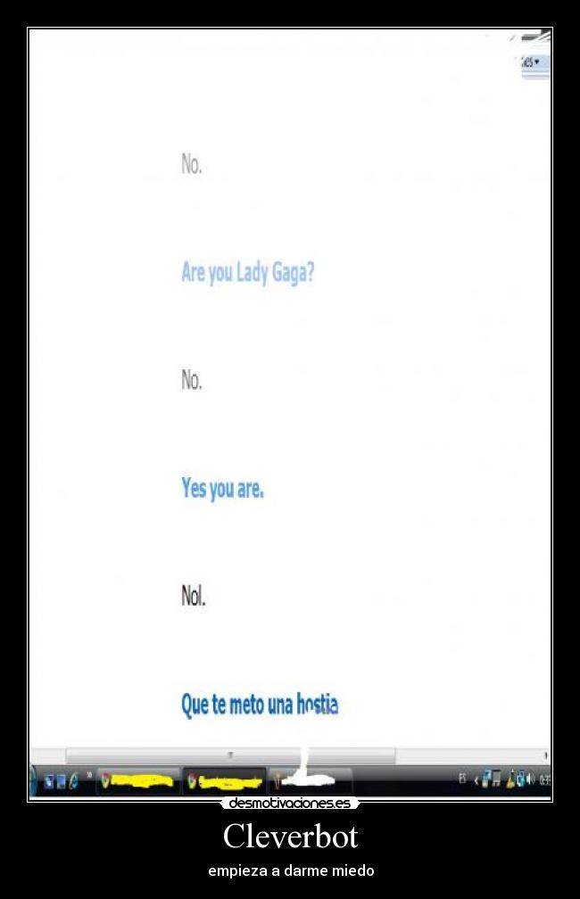 Cleverbot - empieza a darme miedo