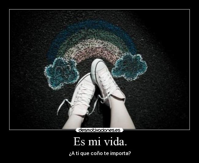 Es mi vida. - ¿A ti que coño te importa?