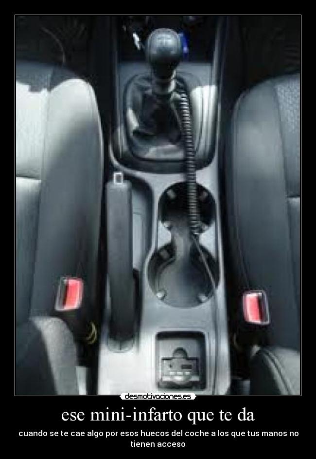 ese mini-infarto que te da - cuando se te cae algo por esos huecos del coche a los que tus manos no
tienen acceso