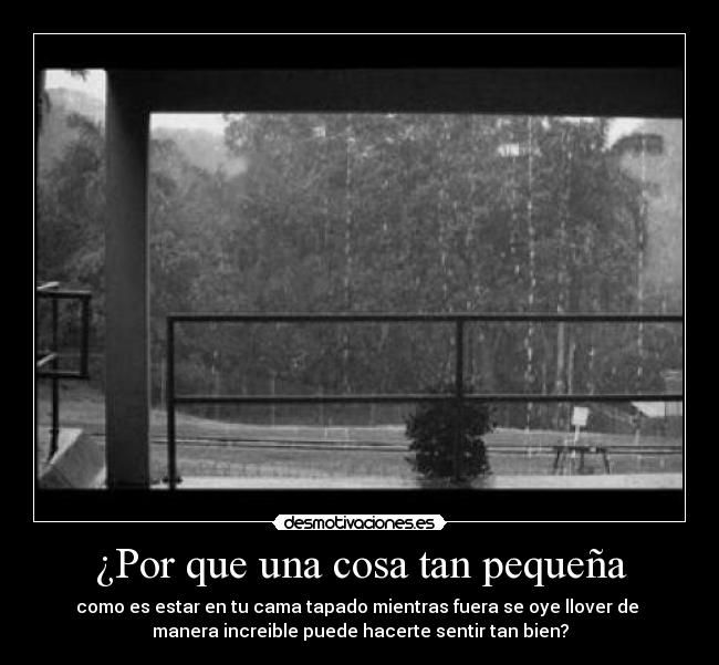 ¿Por que una cosa tan pequeña - 