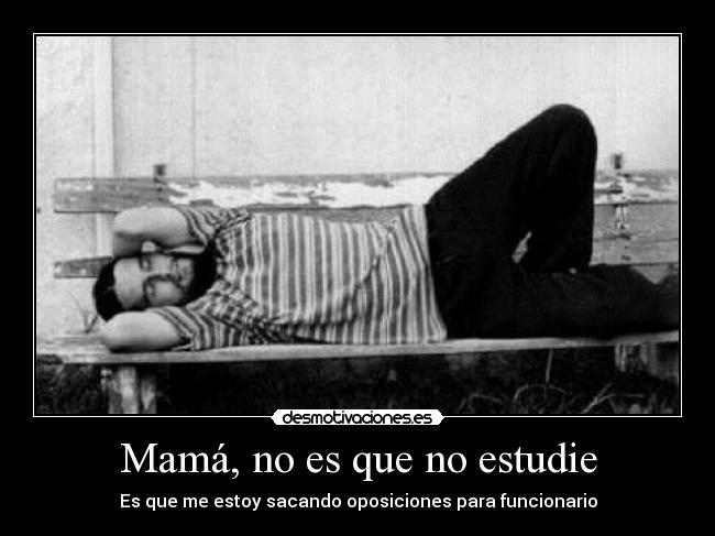 Mamá, no es que no estudie - Es que me estoy sacando oposiciones para funcionario
