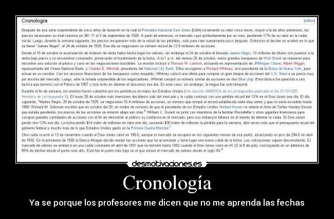Cronología - Ya se porque los profesores me dicen que no me aprenda las fechas