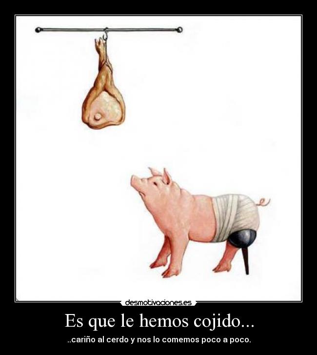 Es que le hemos cojido... - ..cariño al cerdo y nos lo comemos poco a poco.