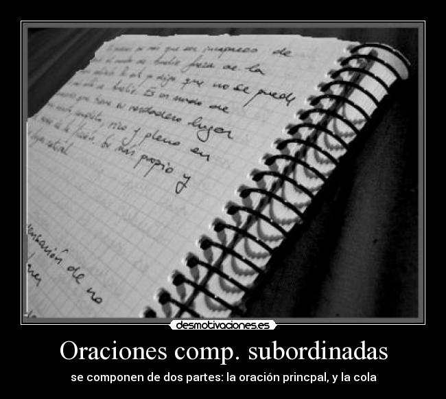 Oraciones comp. subordinadas -