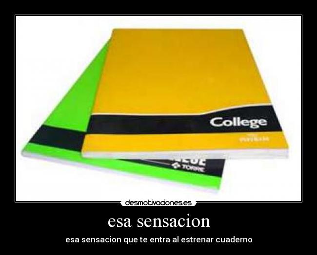 esa sensacion - esa sensacion que te entra al estrenar cuaderno
