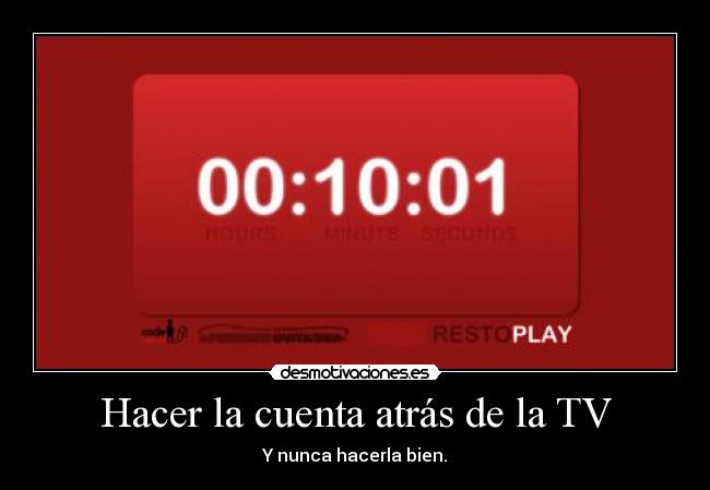 Hacer la cuenta atrás de la TV -