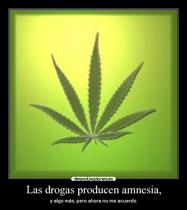 Las drogas producen amnesia, - 