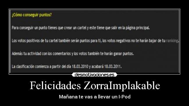 carteles felicidades zorra implakable desmotivaciones