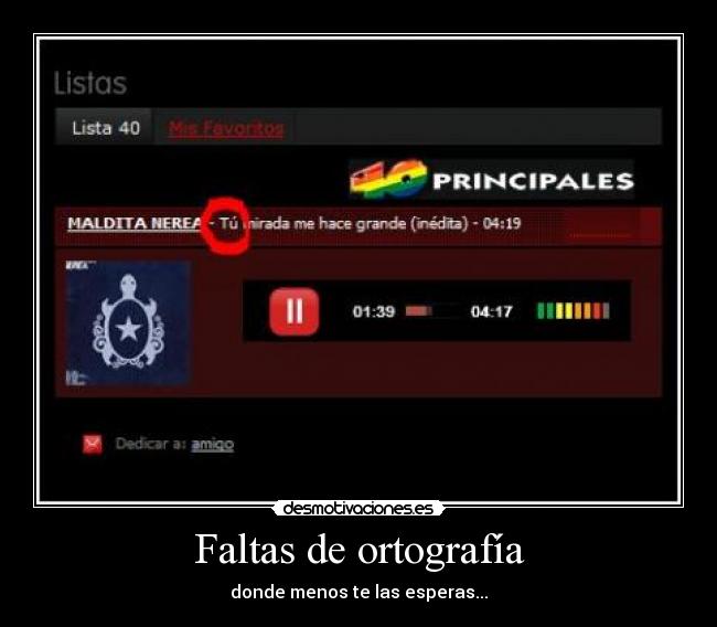 Faltas de ortografía -