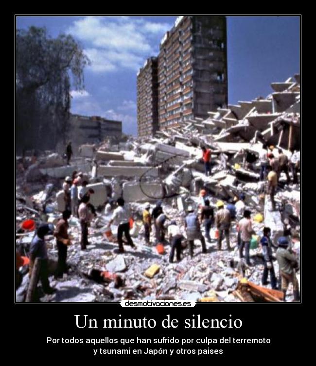 carteles silencio minutoununosilencionjaponmuertemorirsufrirsufrimiento2011tsunamimarremototerremoto desmotivaciones