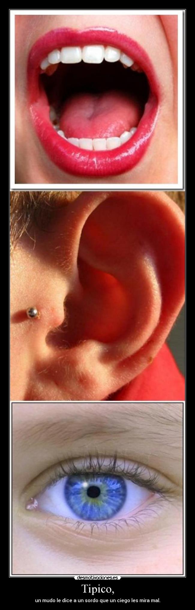 Tipico, - un mudo le dice a un sordo que un ciego les mira mal.