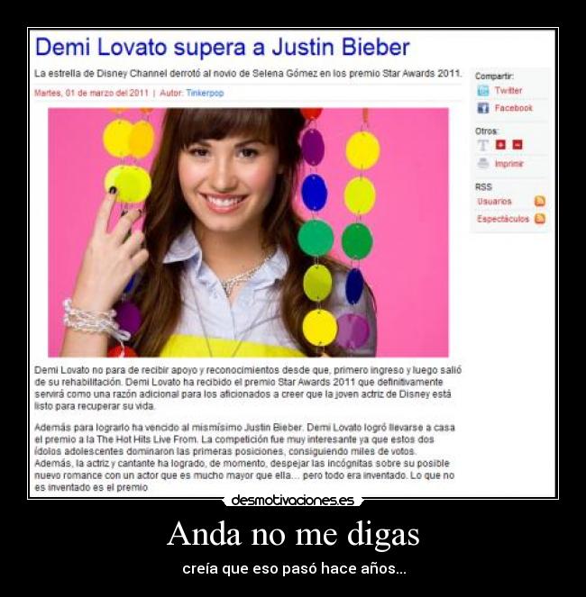 Anda no me digas - creía que eso pasó hace años...