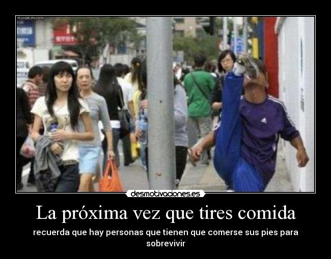 carteles comida comida pie patada desmotivaciones