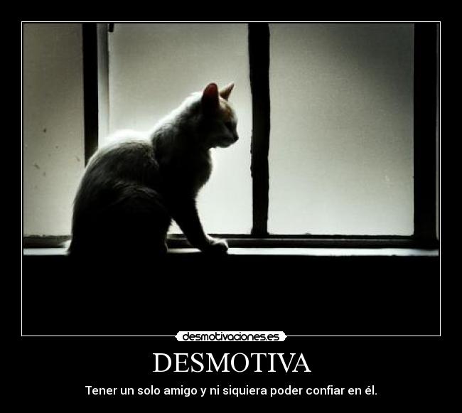 DESMOTIVA - Tener un solo amigo y ni siquiera poder confiar en él.
