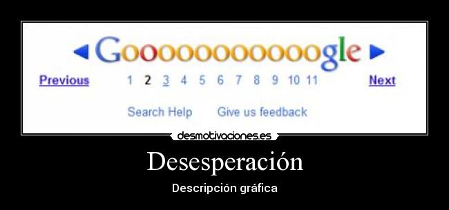 Desesperación - Descripción gráfica