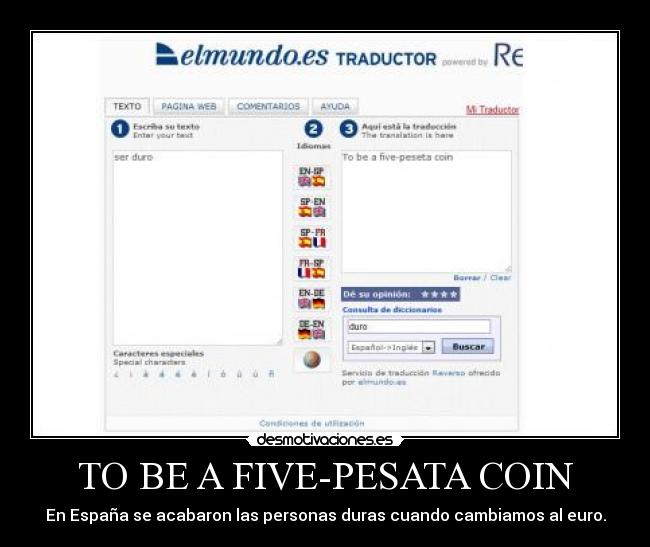 TO BE A FIVE-PESATA COIN - 