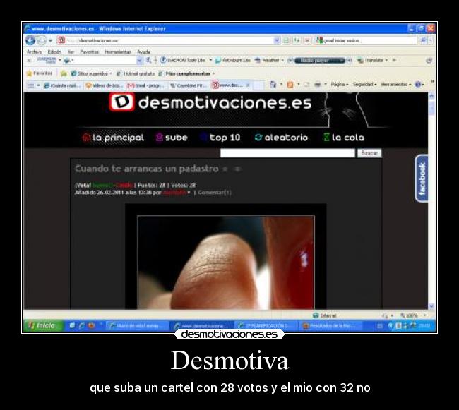 Desmotiva - que suba un cartel con 28 votos y el mio con 32 no