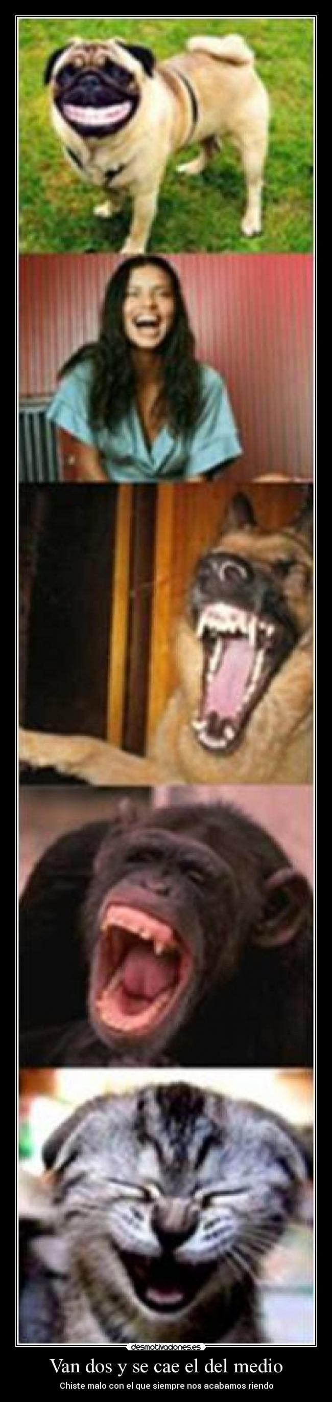 Van dos y se cae el del medio - Chiste malo con el que siempre nos acabamos riendo