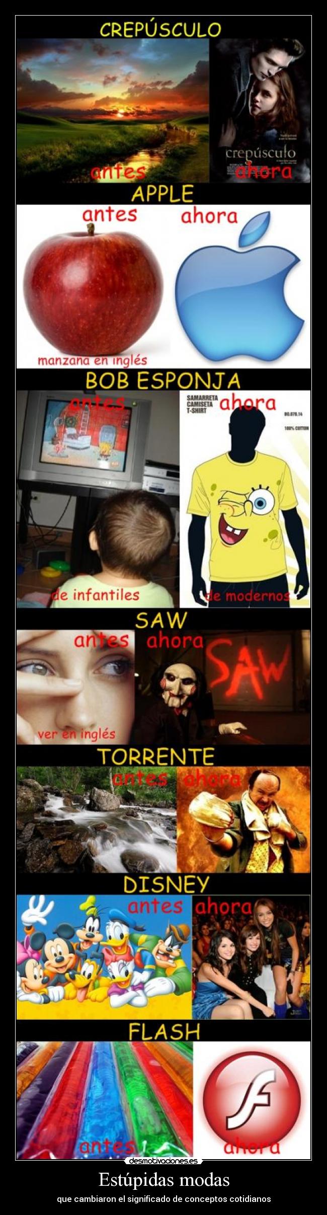 Estúpidas modas - que cambiaron el significado de conceptos cotidianos