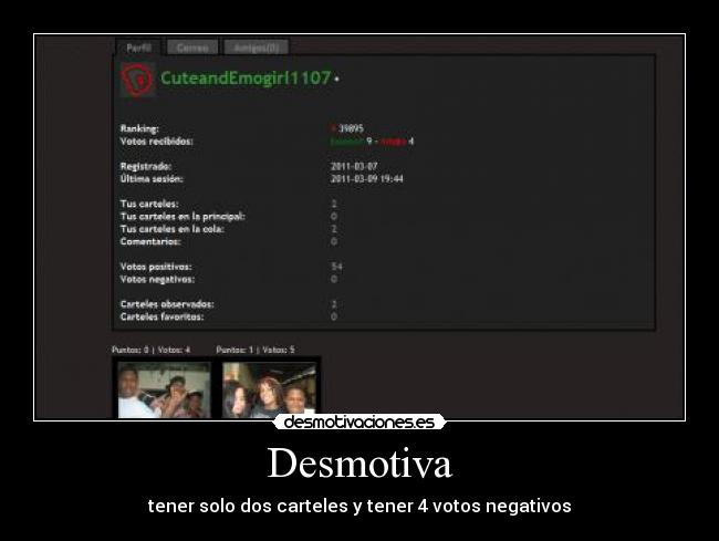 Desmotiva - tener solo dos carteles y tener 4 votos negativos