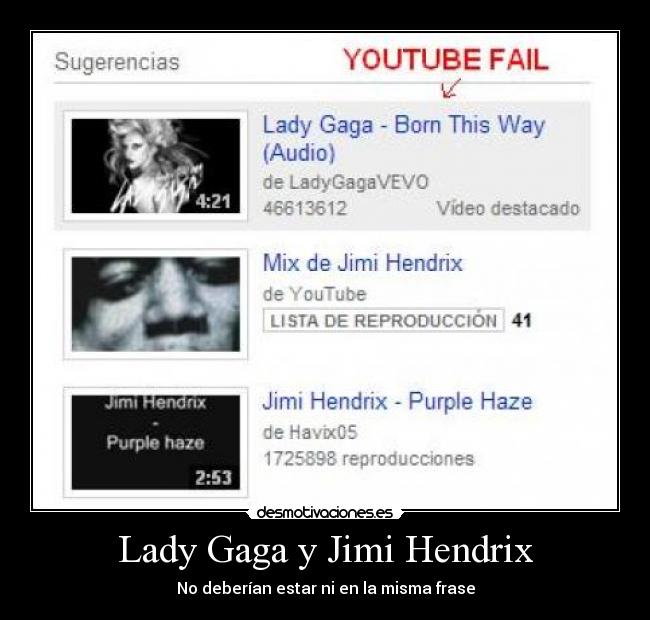 Lady Gaga y Jimi Hendrix - No deberían estar ni en la misma frase