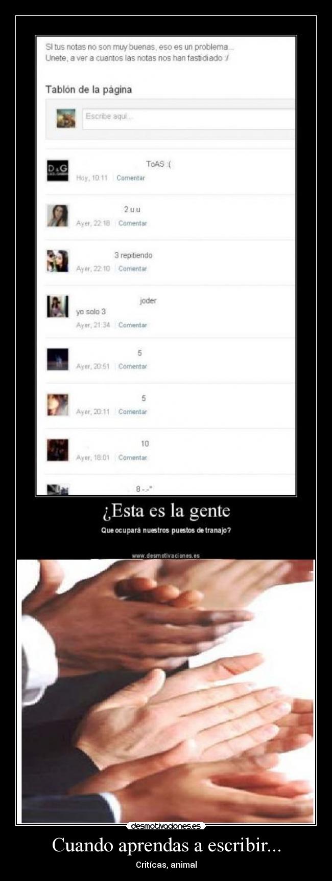 Cuando aprendas a escribir... - Critícas, animal