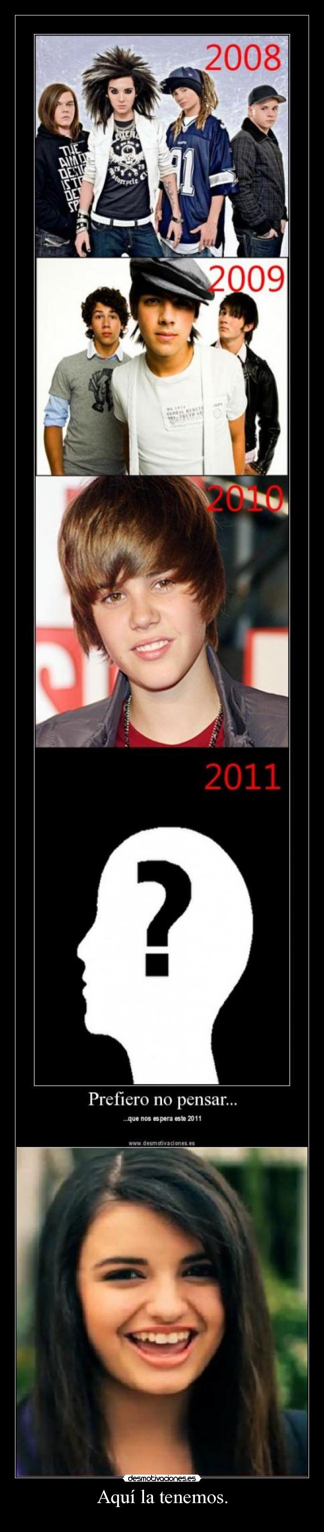 carteles gente odiosa 2009 2010 2011 ahora rebeca justin jonas desmotivaciones