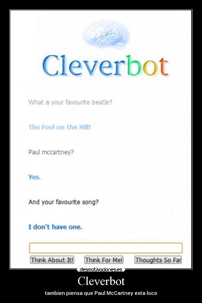 Cleverbot - tambien piensa que Paul McCartney esta loco