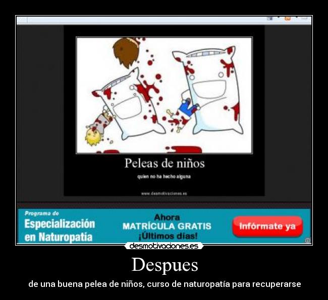 Despues - de una buena pelea de niños, curso de naturopatía para recuperarse