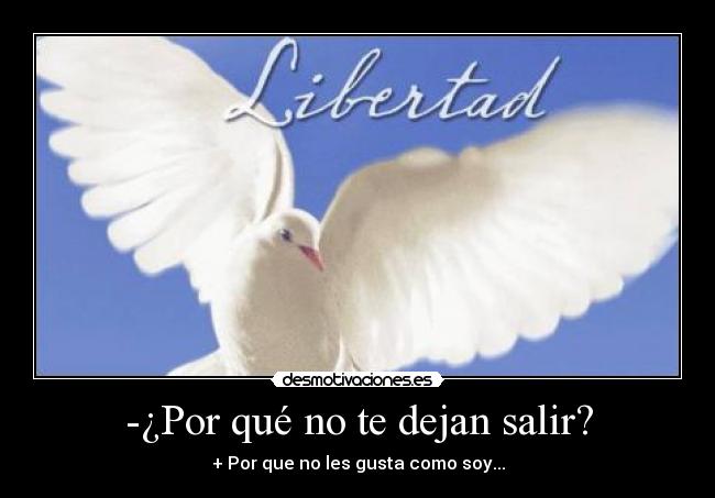 -¿Por qué no te dejan salir? - + Por que no les gusta como soy...