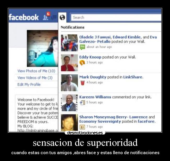 sensacion de superioridad - cuando estas con tus amigos ,abres face y estas lleno de notificaciones