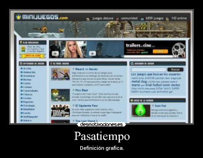 Pasatiempo - Definición grafica.