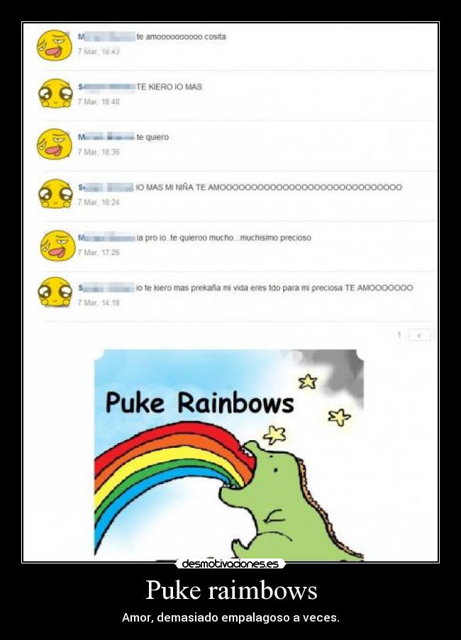 Puke raimbows - Amor, demasiado empalagoso a veces.