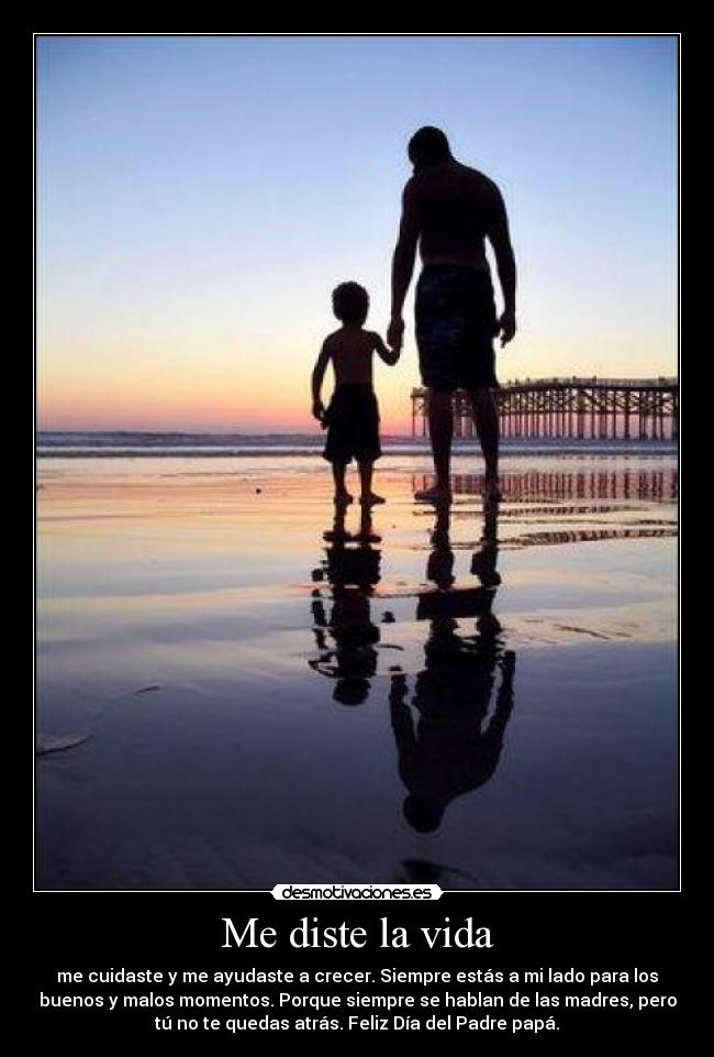 Me diste la vida - me cuidaste y me ayudaste a crecer. Siempre estás a mi lado para los
buenos y malos momentos. Porque siempre se hablan de las madres, pero
tú no te quedas atrás. Feliz Día del Padre papá.