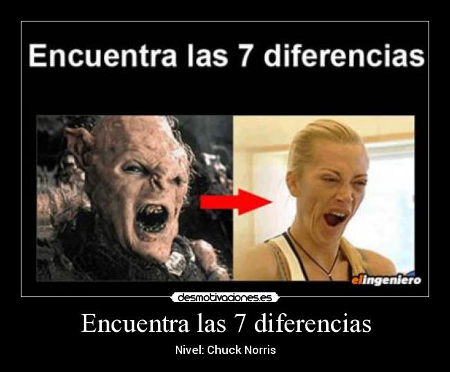 Encuentra las 7 diferencias - Nivel: Chuck Norris