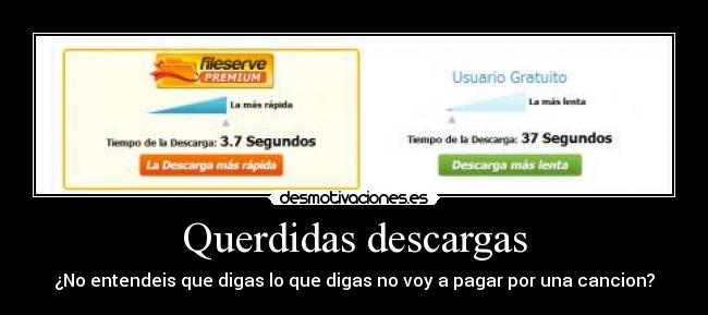 Querdidas descargas - ¿No entendeis que digas lo que digas no voy a pagar por una cancion?