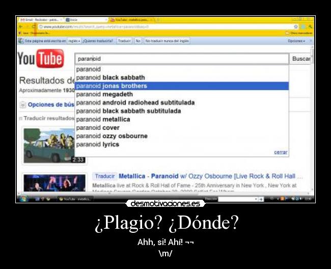 ¿Plagio? ¿Dónde? -