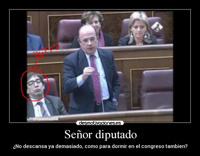 Señor diputado - ¿No descansa ya demasiado, como para dormir en el congreso tambien?