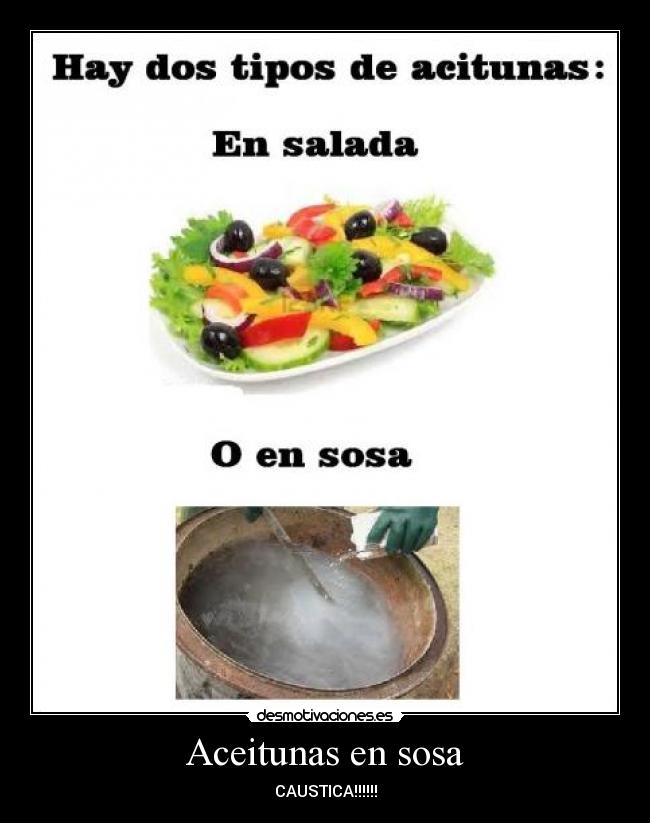 carteles hay dos tipos aceitunas salada sosa acustica desmotivaciones