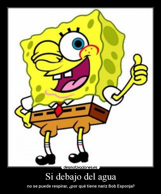 Si debajo del agua - no se puede respirar, ¿por qué tiene nariz Bob Esponja?