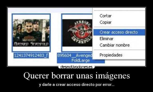 Querer borrar unas imágenes -