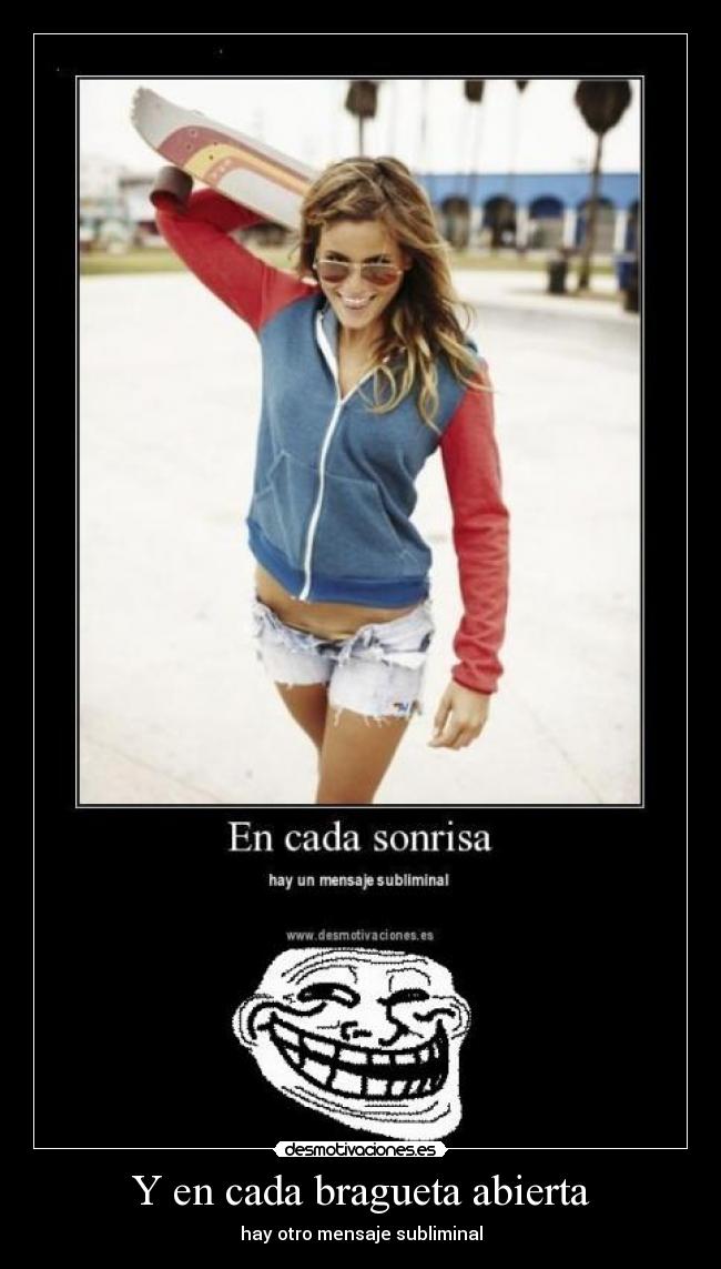 carteles bragueta troll sonrisa desmotivaciones