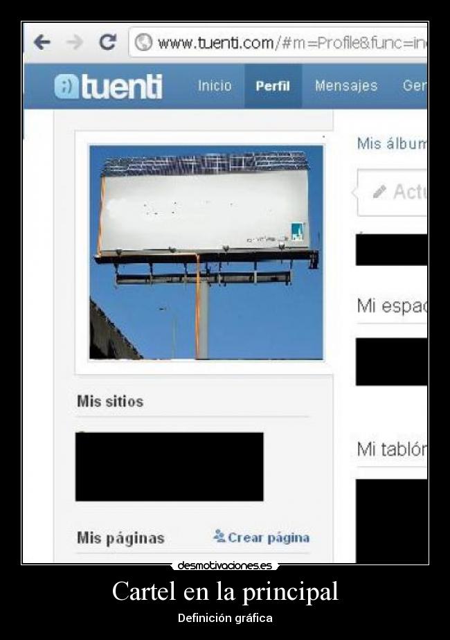 Cartel en la principal - Definición gráfica