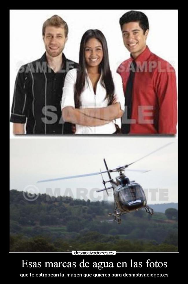 Esas marcas de agua en las fotos -